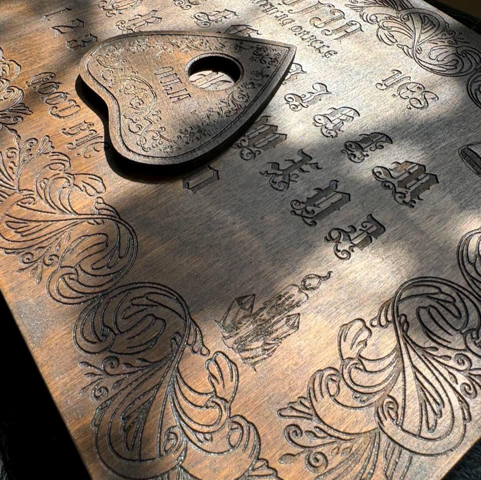 Vintage Ouija Board – Medici Style Wooden Spirit Board with Divination Planchette