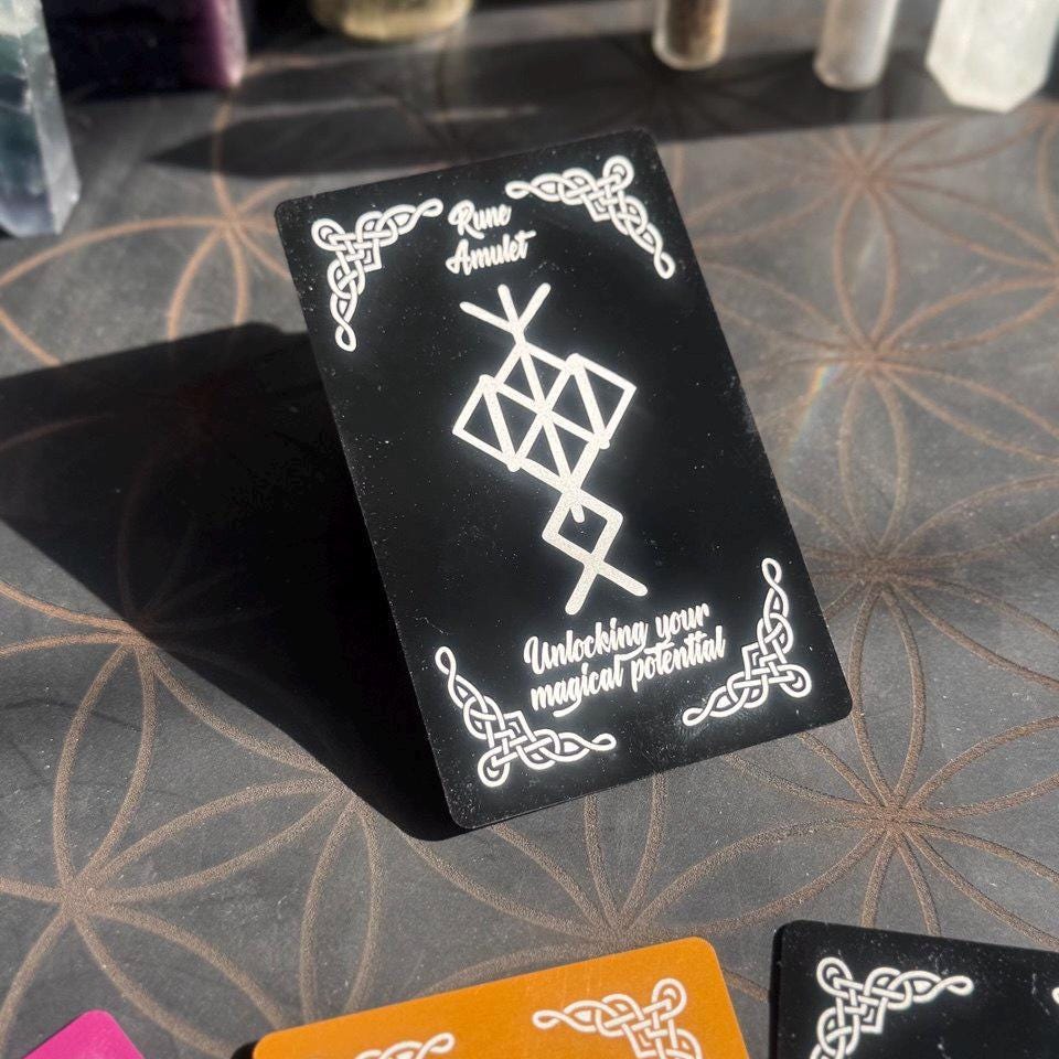 Runic Amulet Card: Celtic Stave for Magical Potential