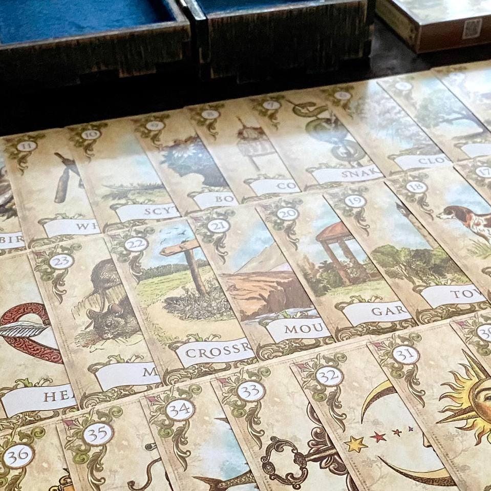 Old Style Lenormand Deck with Personalized Wooden Box