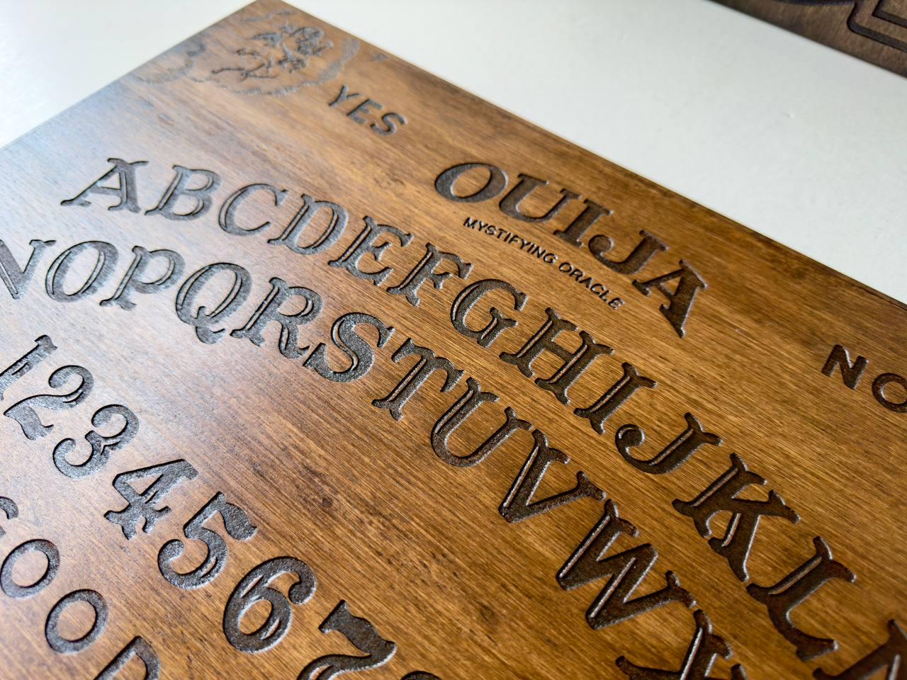 Wooden Ouija Board and Planchette Set – Mystical Spirit Board for Divination Decor