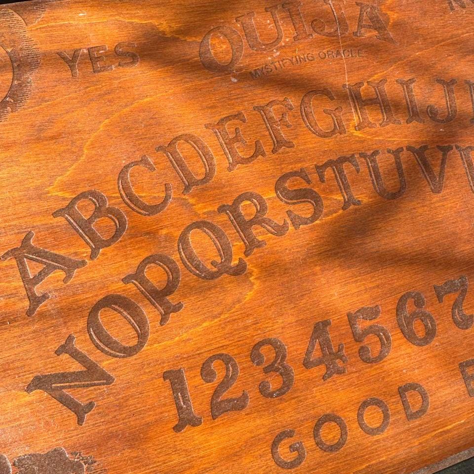 Engraved Wooden Ouija Board with Planchette: Custom Spirit Board