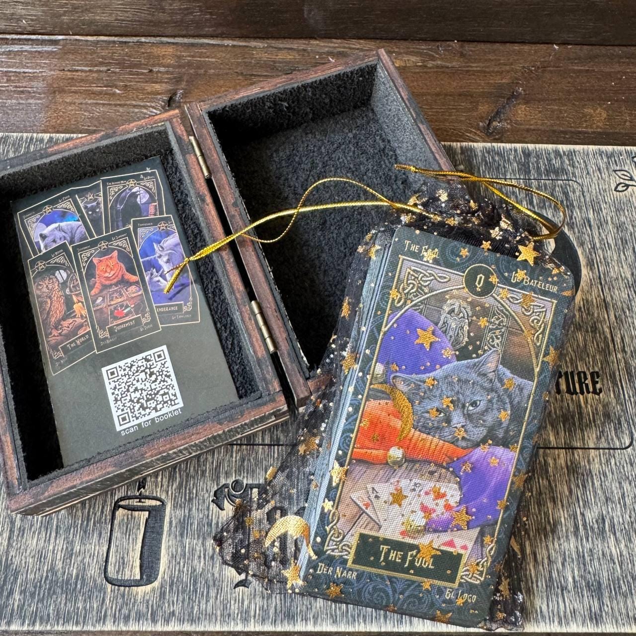 Animal Tarot Deck with Wooden Box & Spread Board