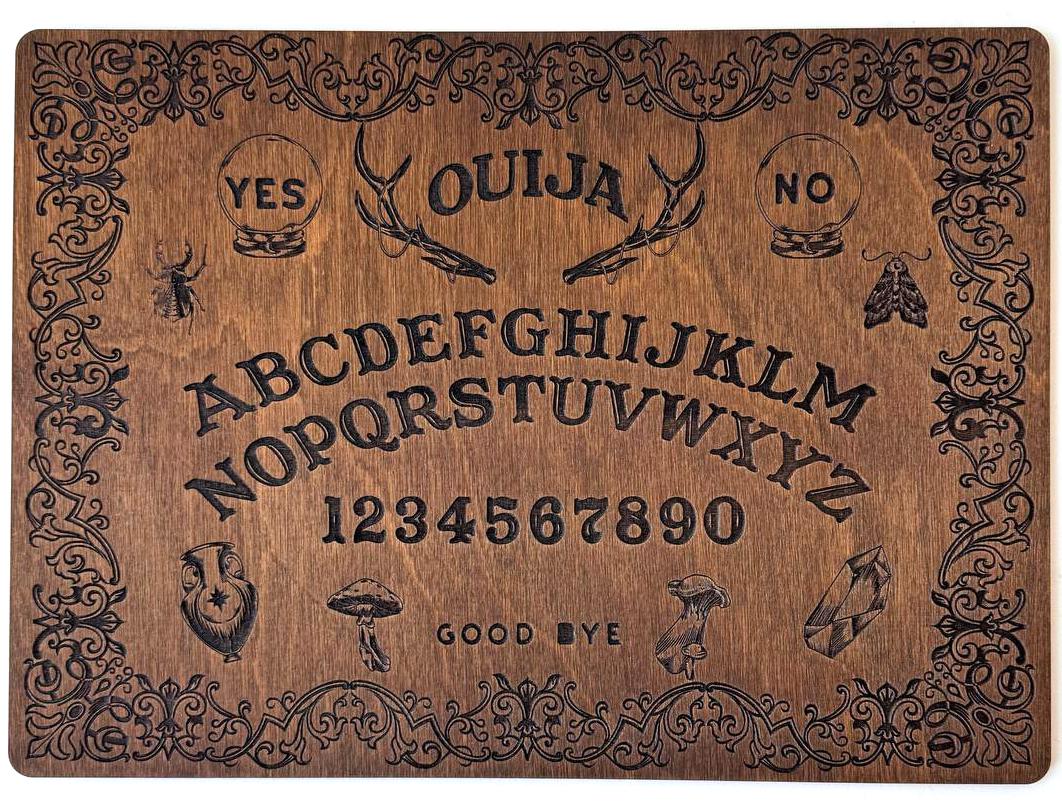 Wooden Ouija Board, Witchy Divination Spirit Board, Gothic Home Decor