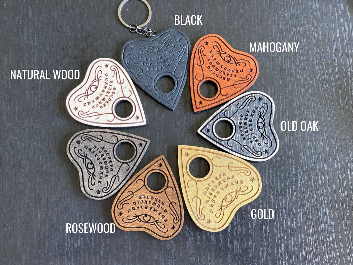 Floral Wooden Planchette, Engraved Spirit Board Pointer, Witchy Divination Decor, Gothic Altar