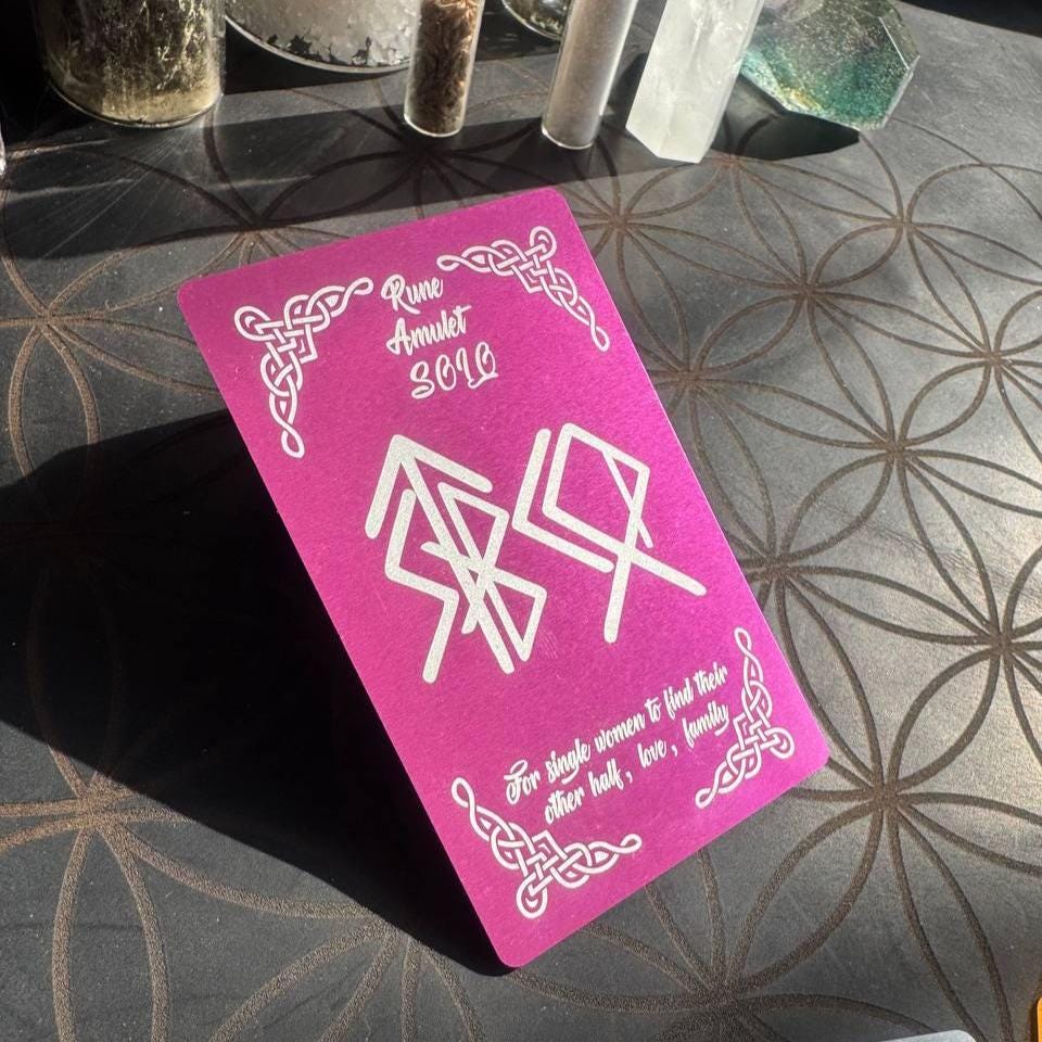 Runic Love Amulet for Women, Attraction Talisman, Rune Card for Love and Relationship