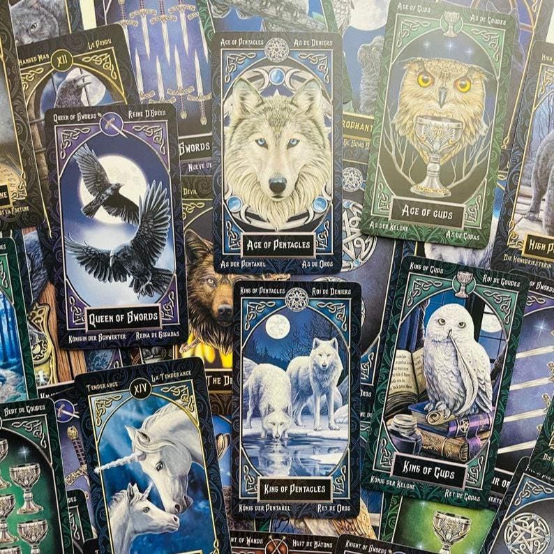 Animal Tarot Deck with Wooden Box & Spread Board