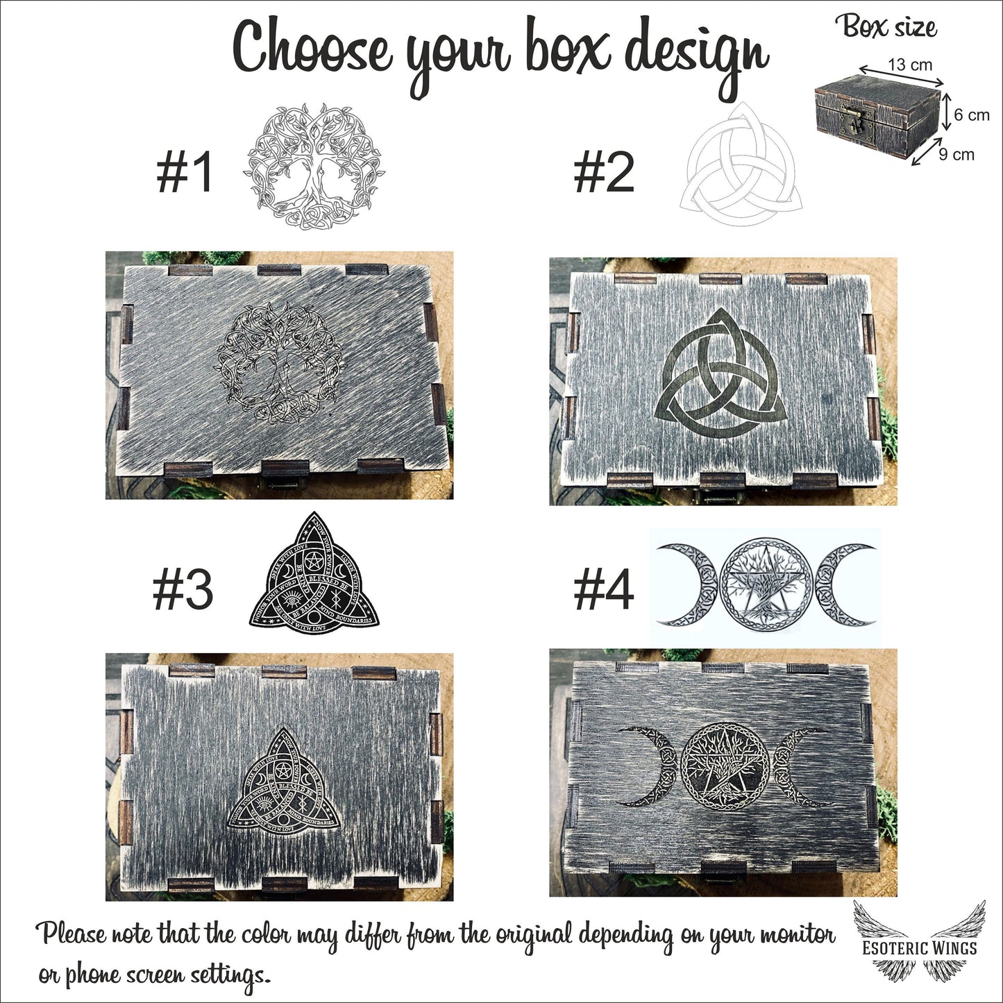 Personalized Tarot Card Box, Engraved Wooden Wiccan Storage Case, Divination Deck Holder