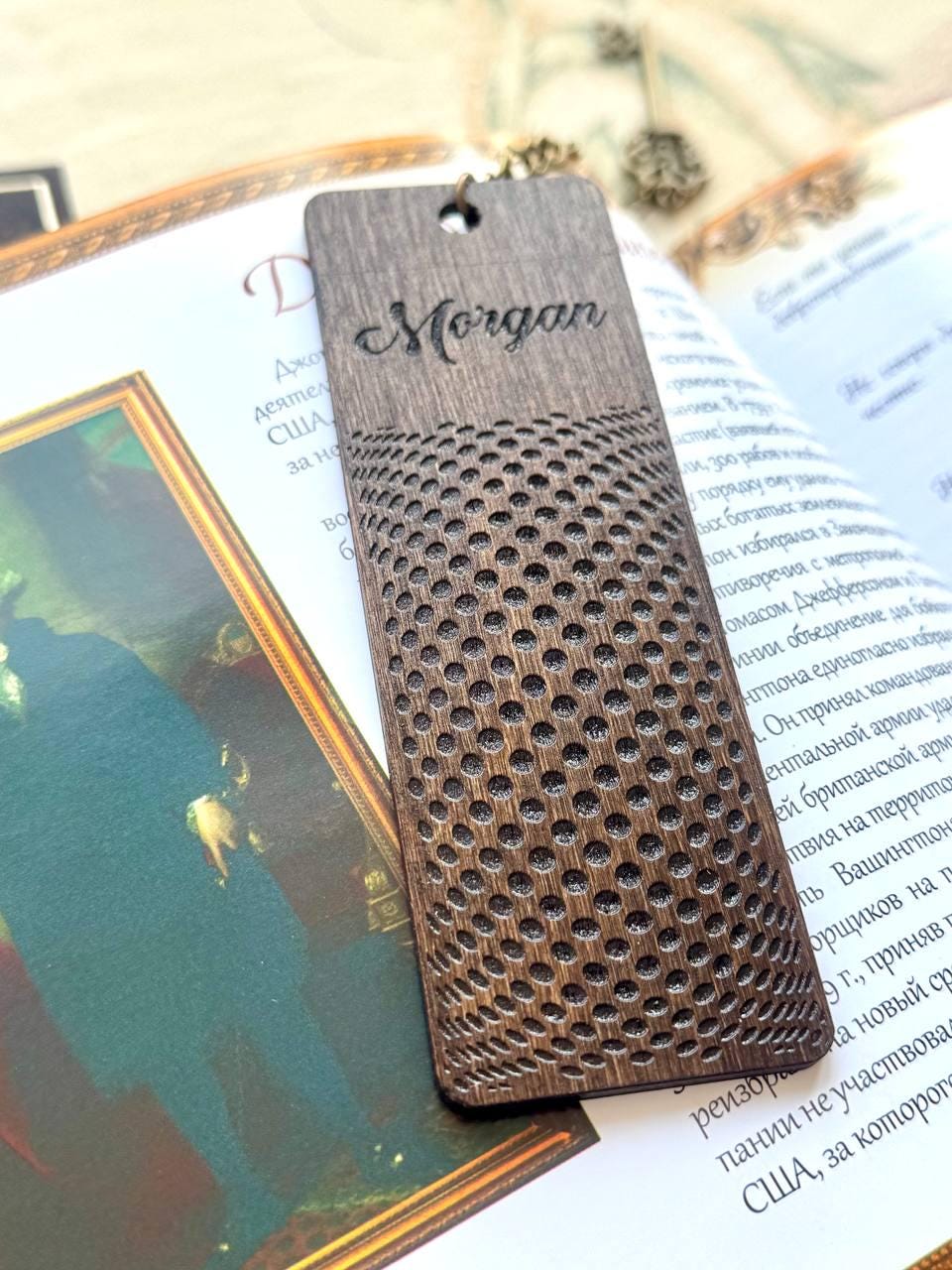 Personalized Wooden Wedding Bookmark, Rustic Guest Favor