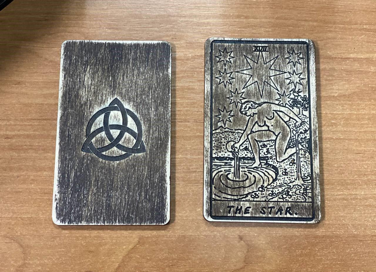 The Star Tarot Card Wooden Rider–Waite–Smith Major Arcana