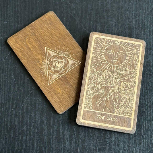 Money Attraction Tarot Card Wooden Rider–Waite–Smith Prosperity Card