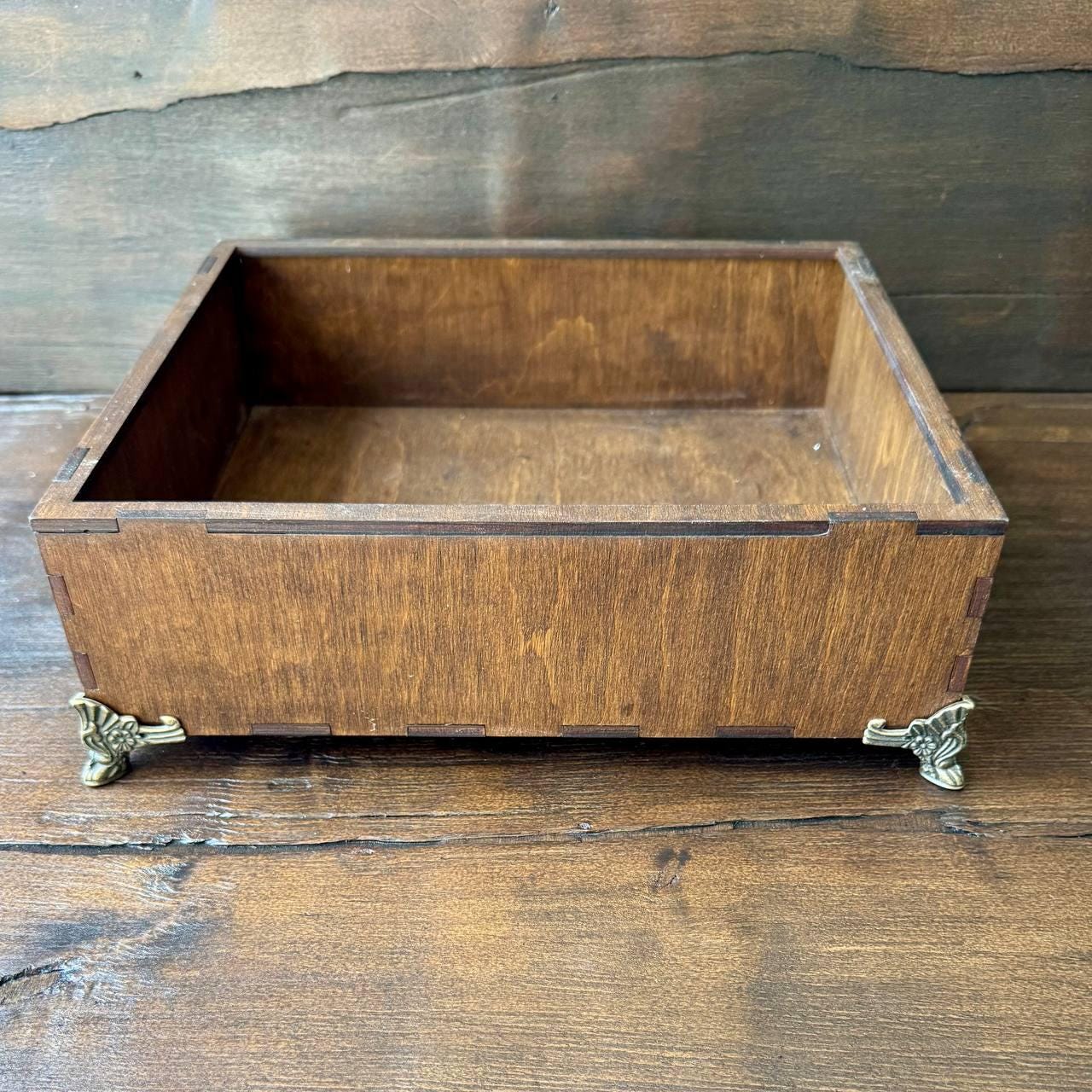 Witchcraft Storage Box with Feet – Wooden Altar Chest for Tarot, Crystals, Herbs & Spell Tools