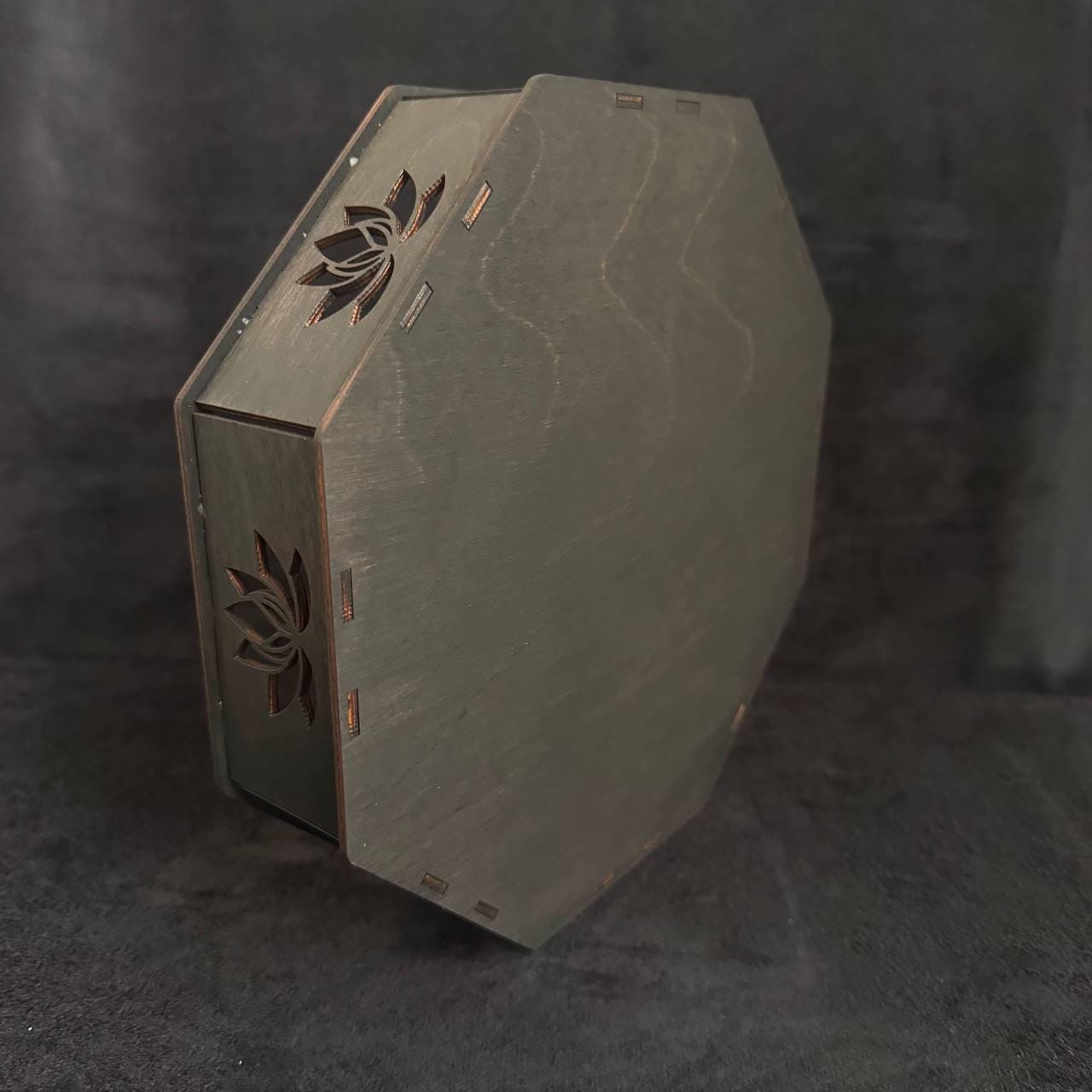 Personalized Lotus Altar Tray, 11 Inch Wenge Tarot & Crystal Display
