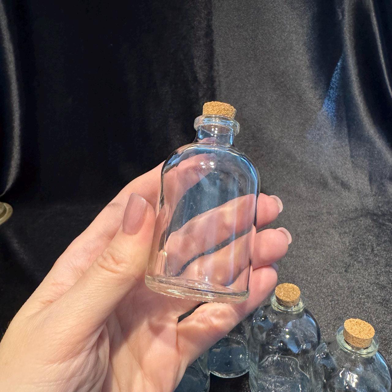 Spell Bottles Set: Glass Apothecary Jars with Cork Lids
