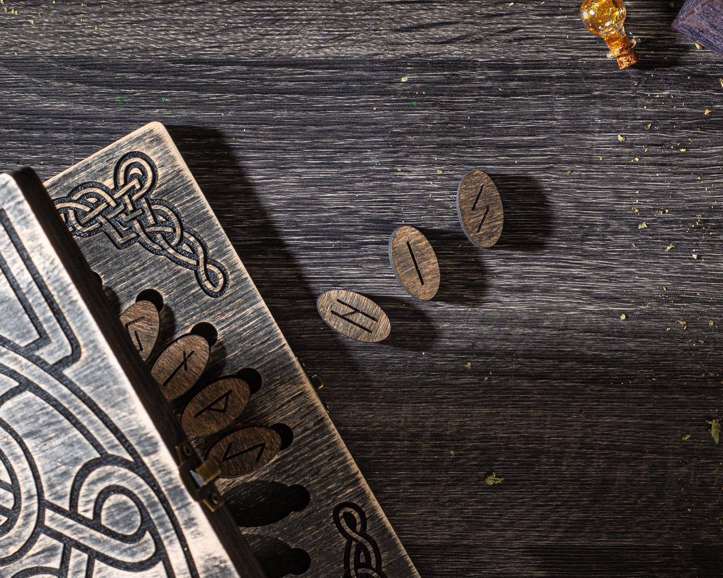 Futhark Runes Set: Norse Divination Tools with Wooden Box