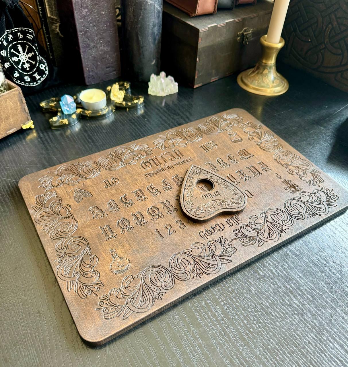 Vintage Ouija Board – Medici Style Wooden Spirit Board with Divination Planchette