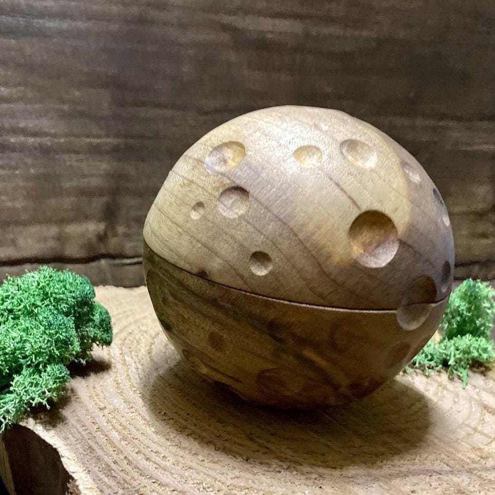 Crescent Moon Tea Light Holder, Walnut or Maple Wood Witch Altar Decor
