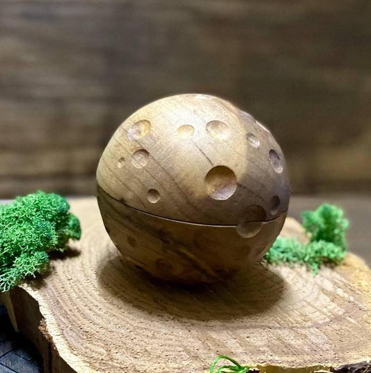 Crescent Moon Tea Light Holder, Walnut or Maple Wood Witch Altar Decor