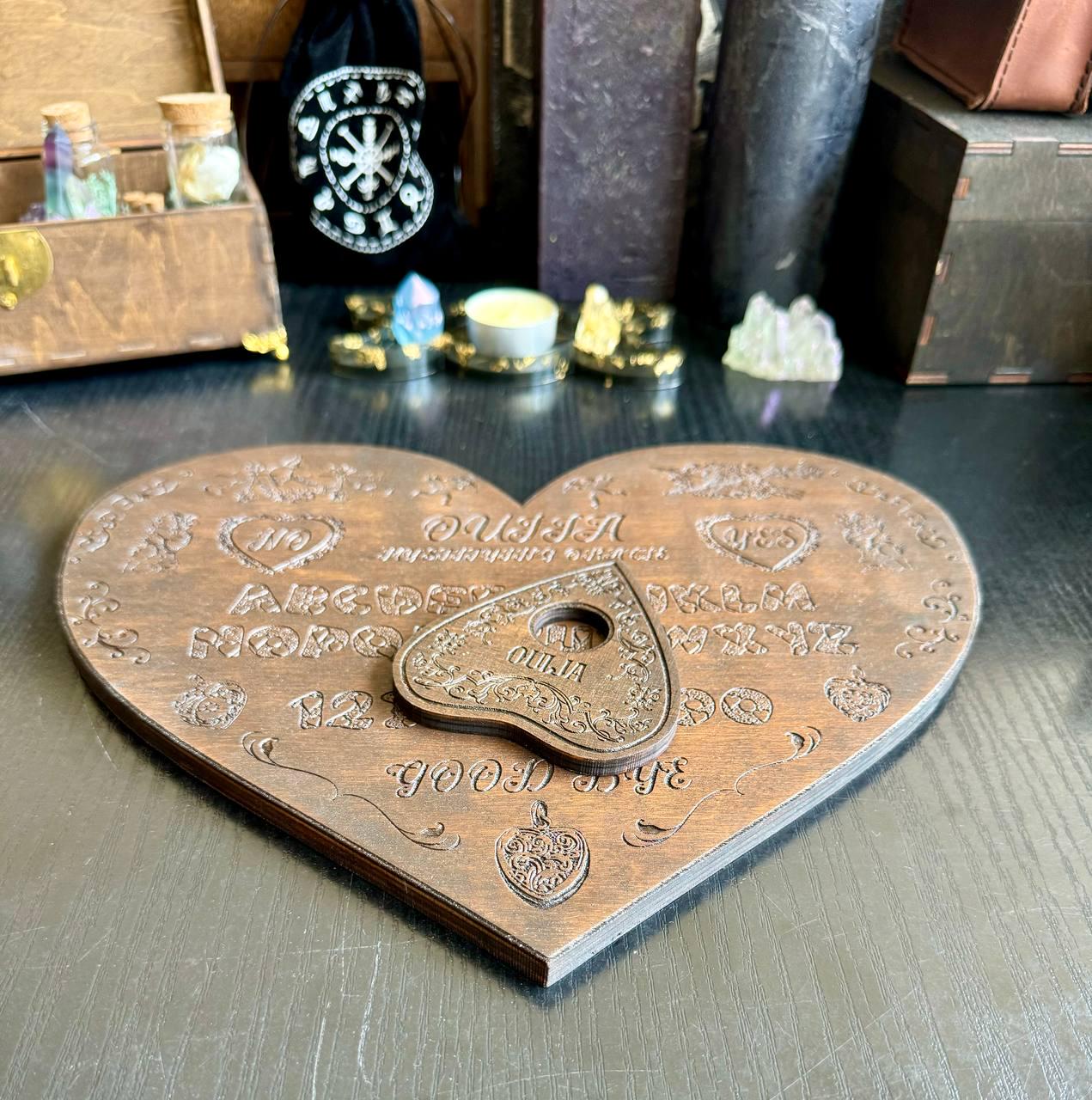 Heart Ouija Board with Planchette: Romantic Witchy Talking Board