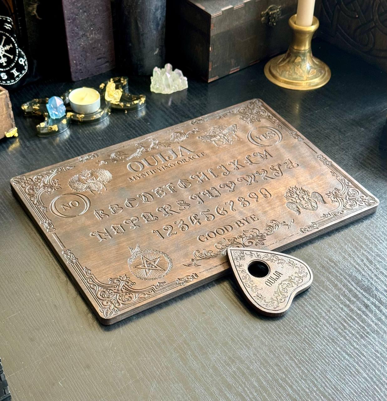 Gothic Ouija Board with Planchette: Victorian Fortune Telling Game