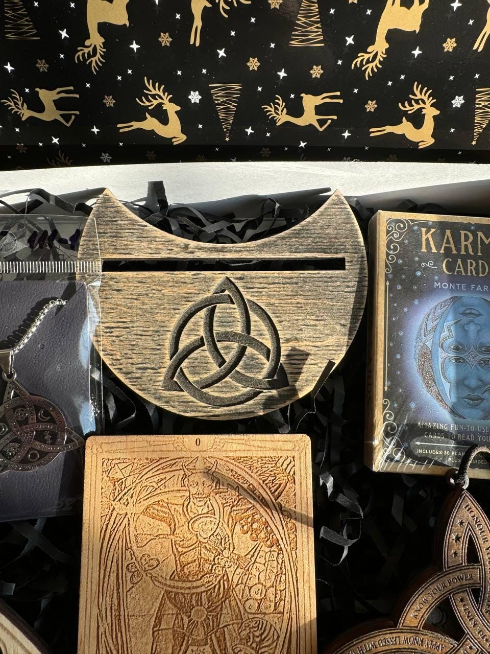 Witchcraft Mystery Box, Esoteric Surprise Gift Set with Tarot and Crystals