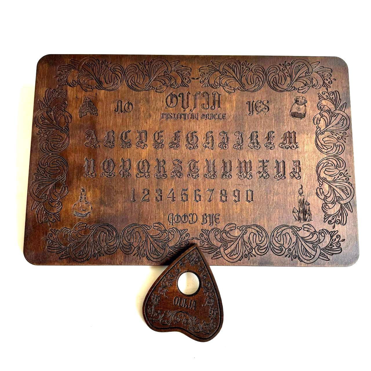 Vintage Ouija Board – Medici Style Wooden Spirit Board with Divination Planchette