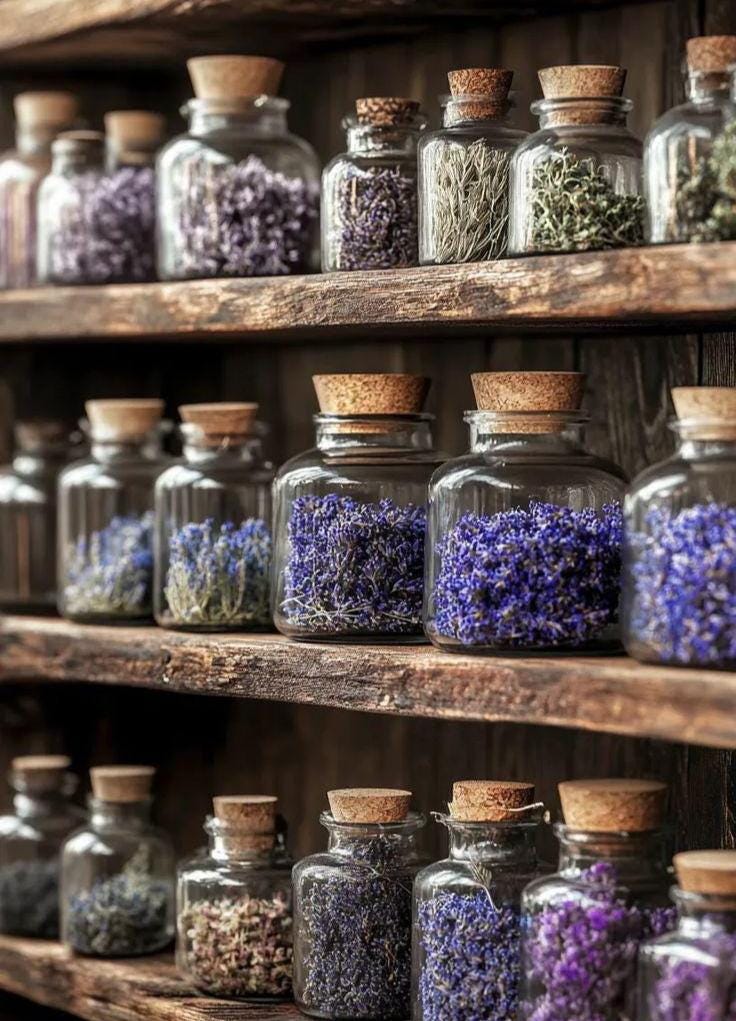 Spell Bottles Set: Glass Apothecary Jars with Cork Lids