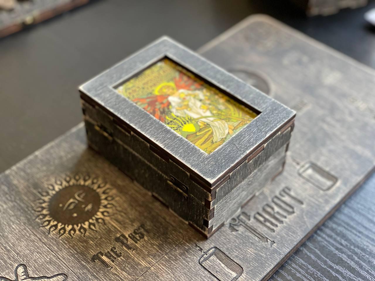 Art Nouveau Tarot Deck with Wooden Box & Reading Board Set