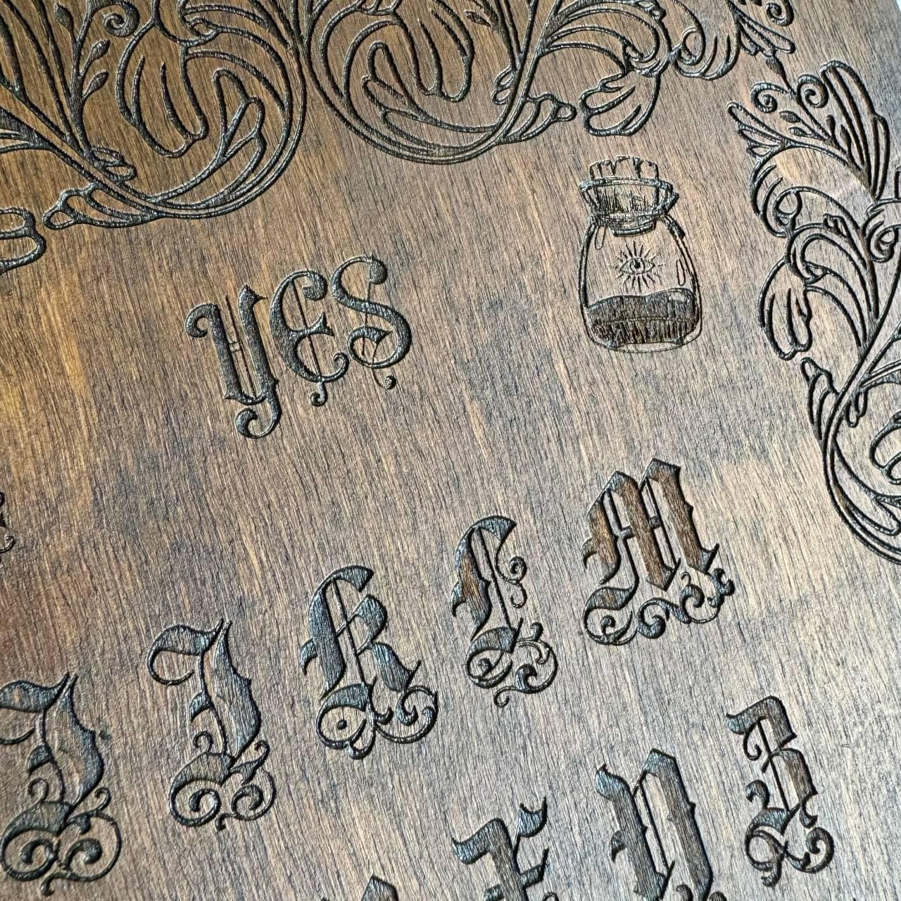 Vintage Ouija Board – Medici Style Wooden Spirit Board with Divination Planchette