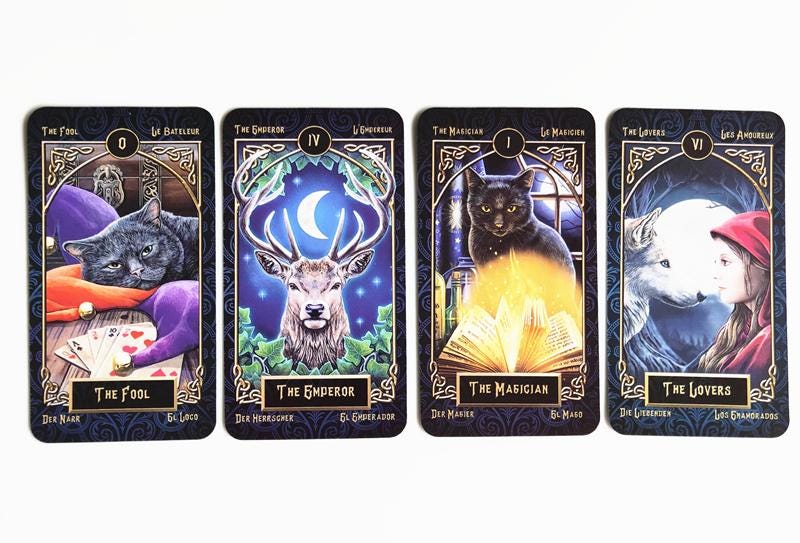 Animal Tarot Deck with Wooden Box & Spread Board