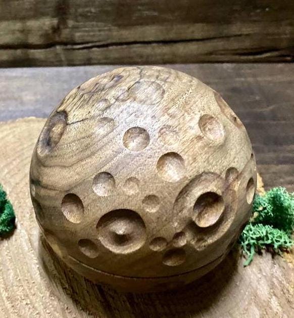 Crescent Moon Tea Light Holder, Walnut or Maple Wood Witch Altar Decor