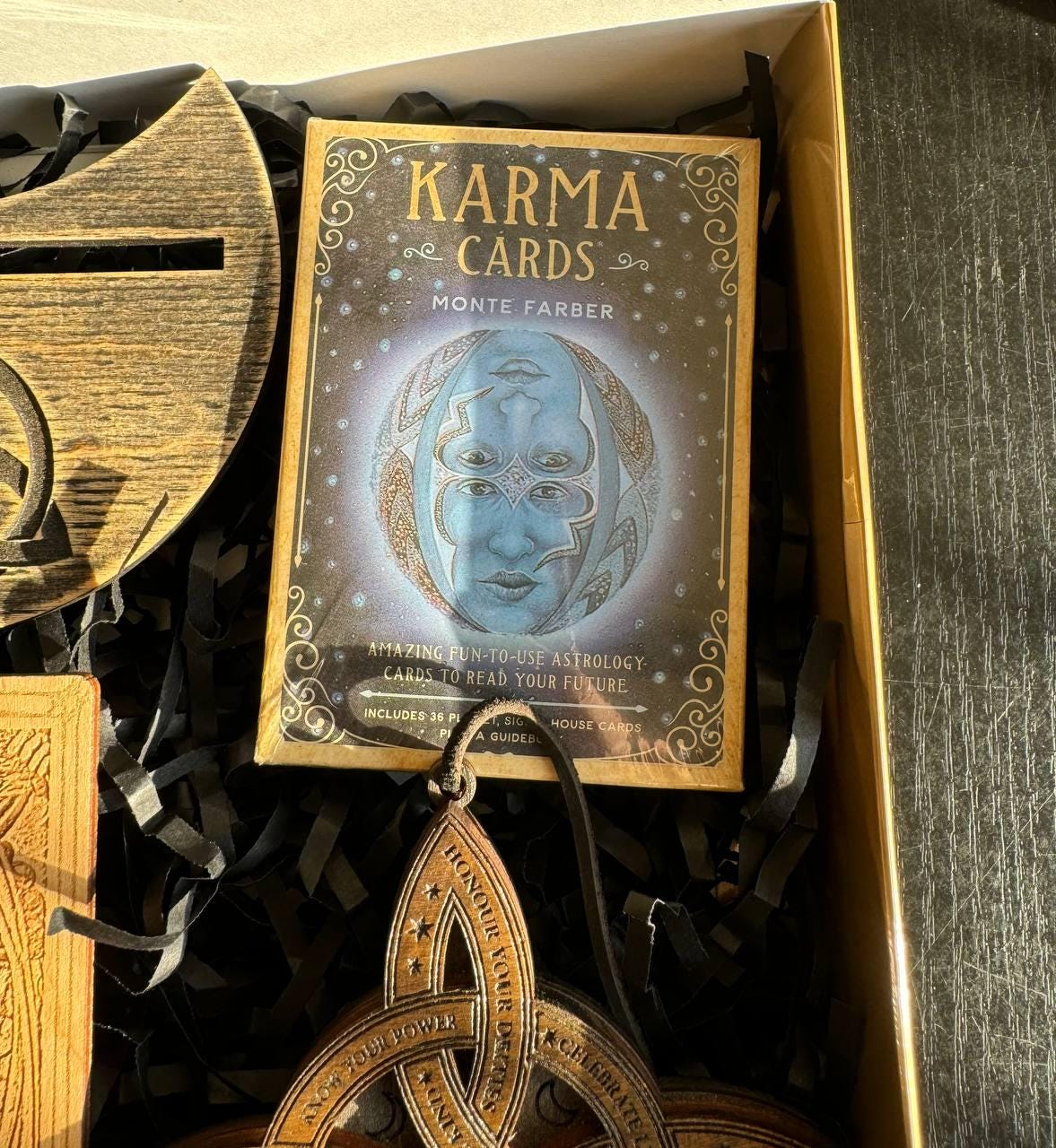 Witchcraft Mystery Box, Esoteric Surprise Gift Set with Tarot and Crystals