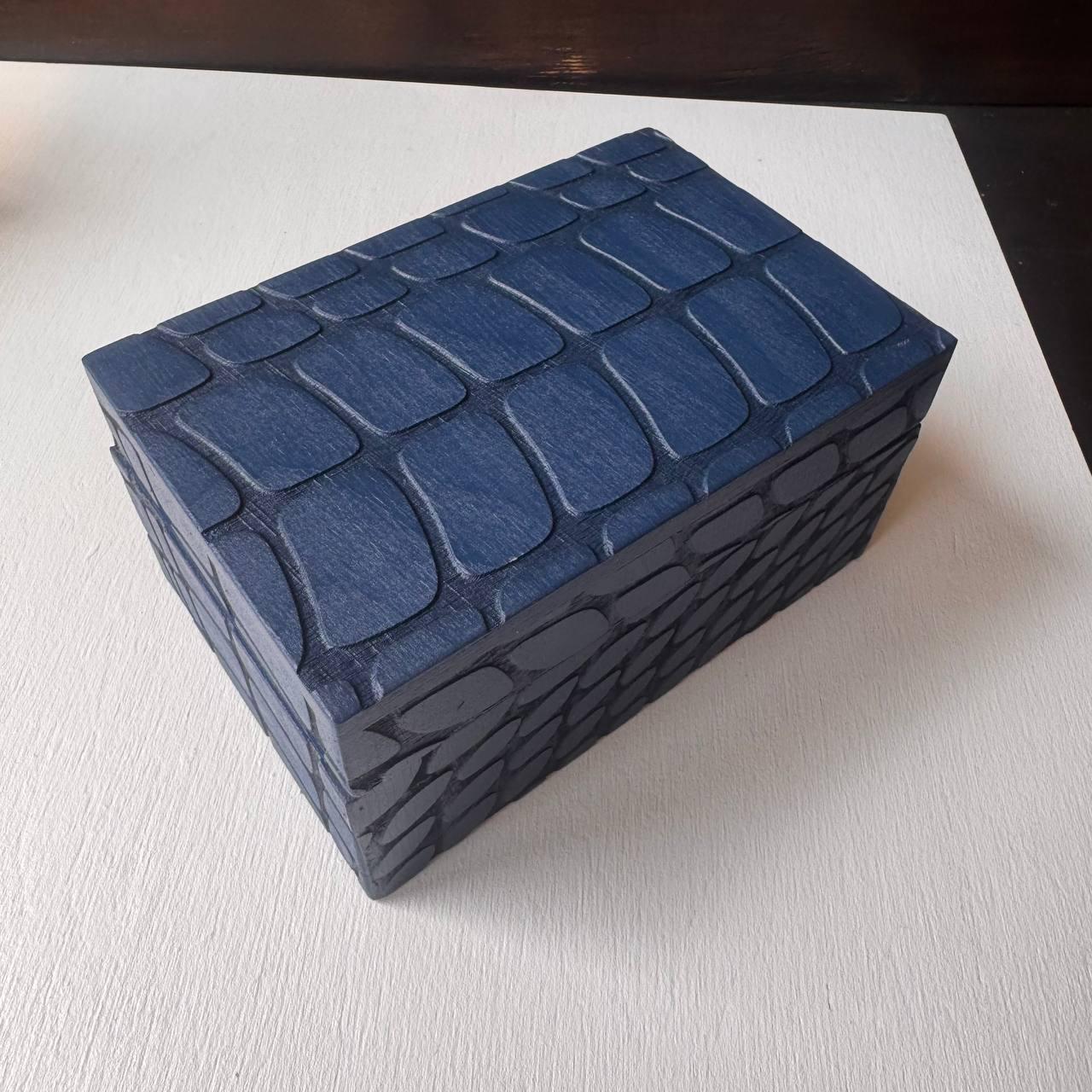 Blue Reptile Tarot Box – Wooden Tarot & Crystal Storage Case
