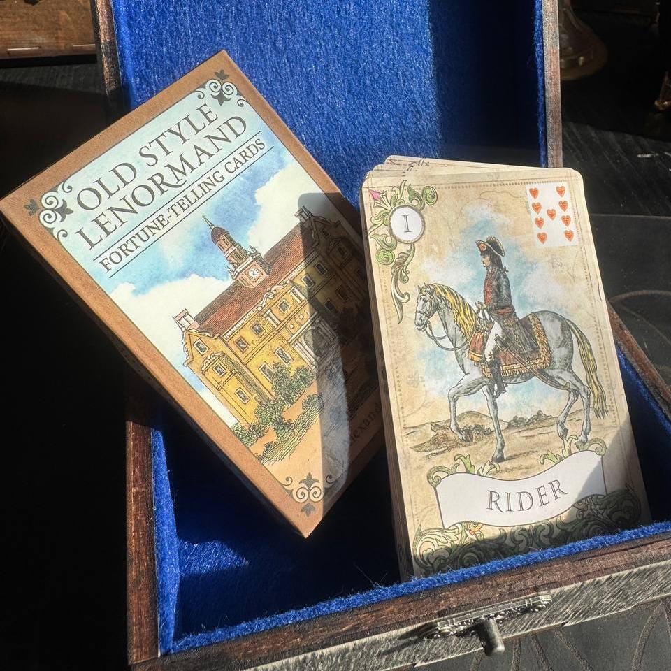 Old Style Lenormand Deck with Personalized Wooden Box