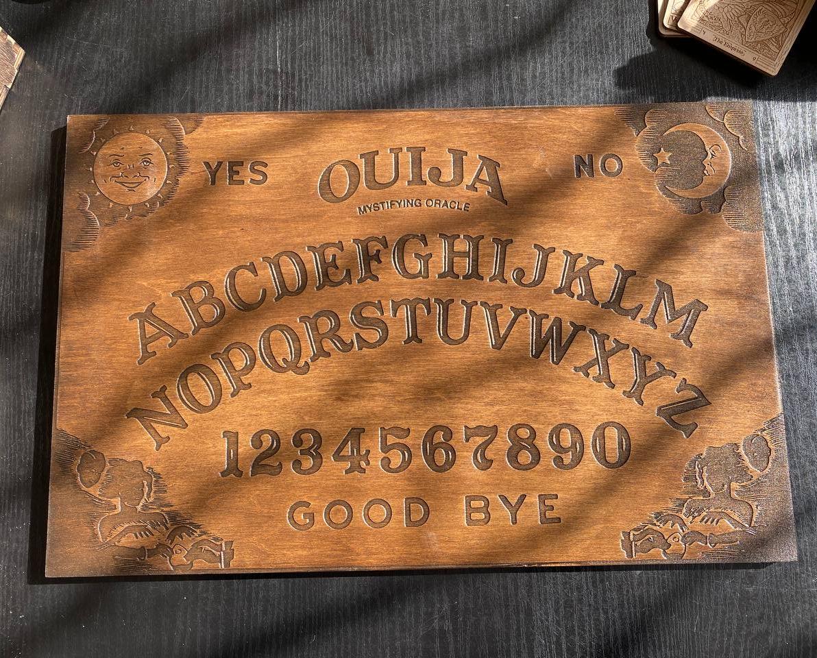 Wooden Ouija Board - Spirit Talking Board With Planchette Included | Mystic Divination Game