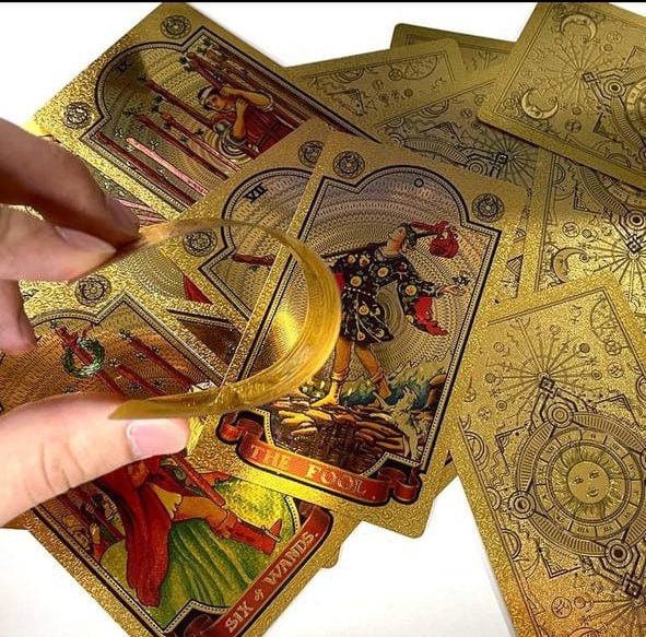Gold Foil Rider Waite Smith Tarot Deck with Personalized Box
