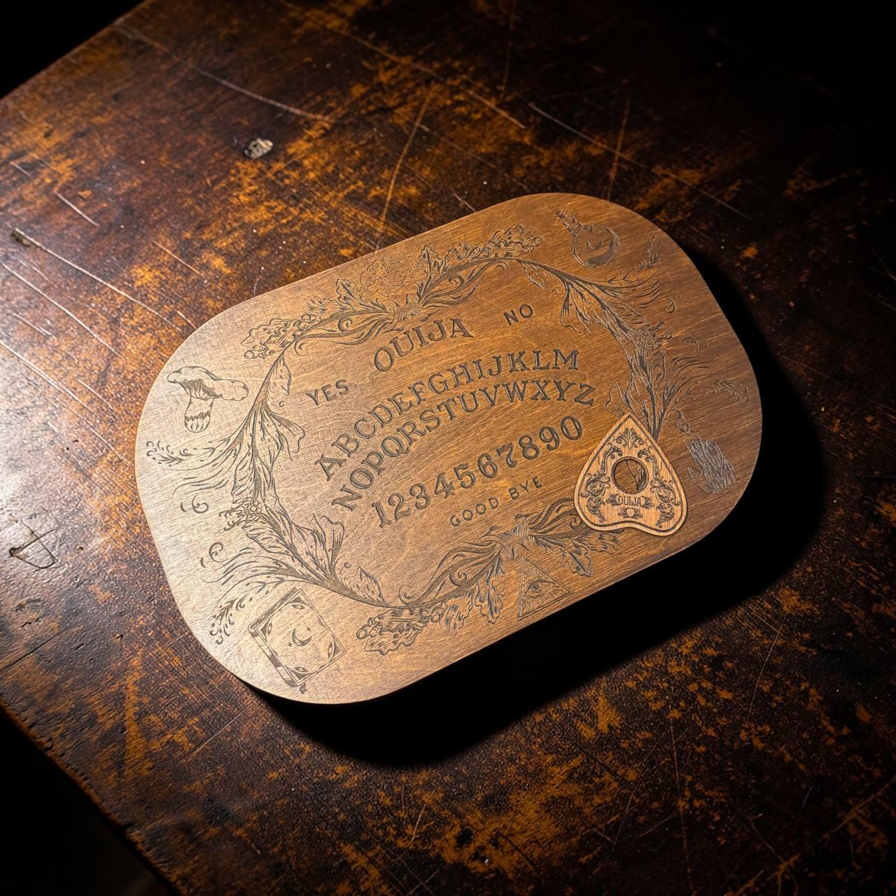 Wooden Ouija Board with Planchette Witch Altar Decor