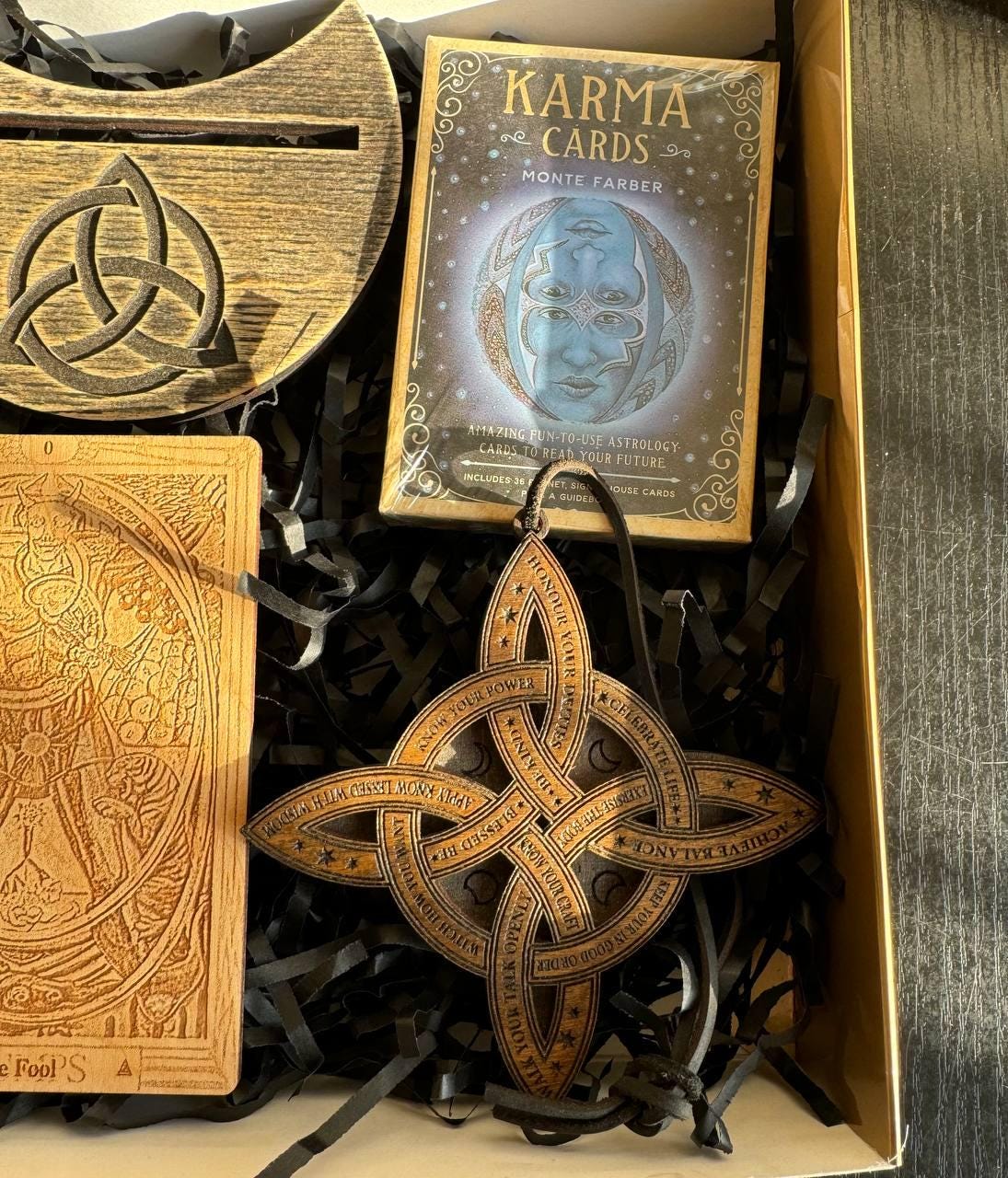 Witchcraft Mystery Box, Esoteric Surprise Gift Set with Tarot and Crystals