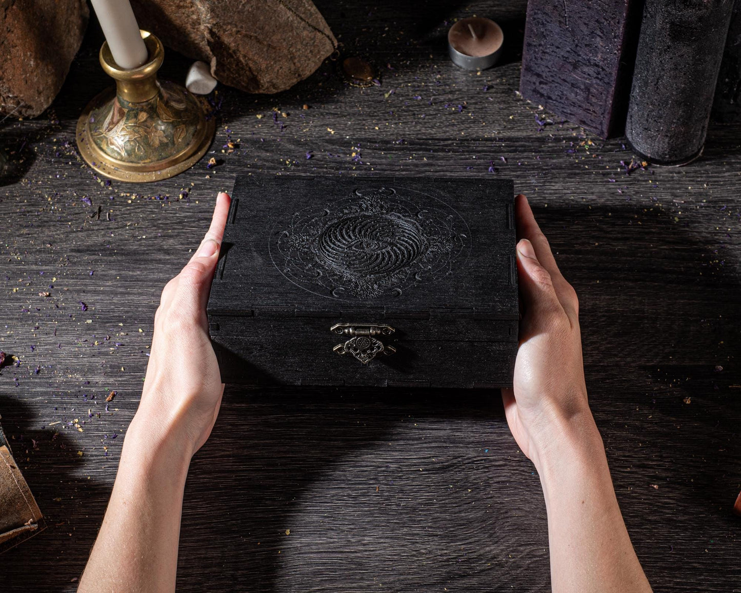 Tarot Card Holder - Personalized Double Deck Wooden Box | Engraved Magical Storage