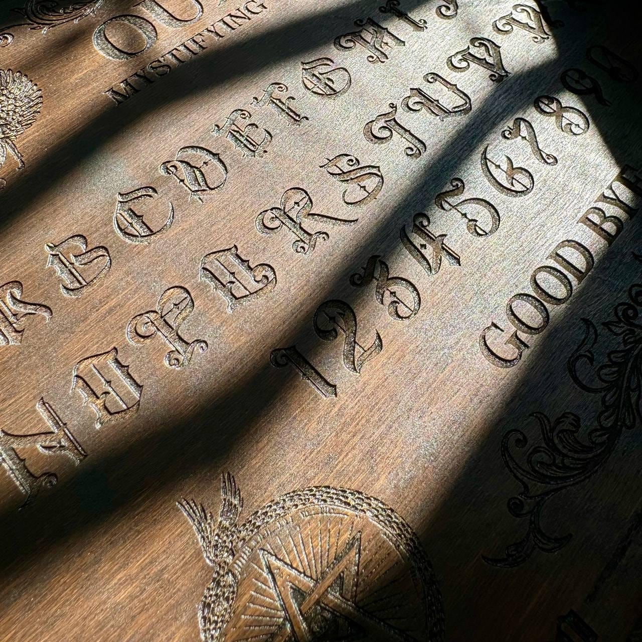 Gothic Ouija Board with Planchette: Victorian Fortune Telling Game