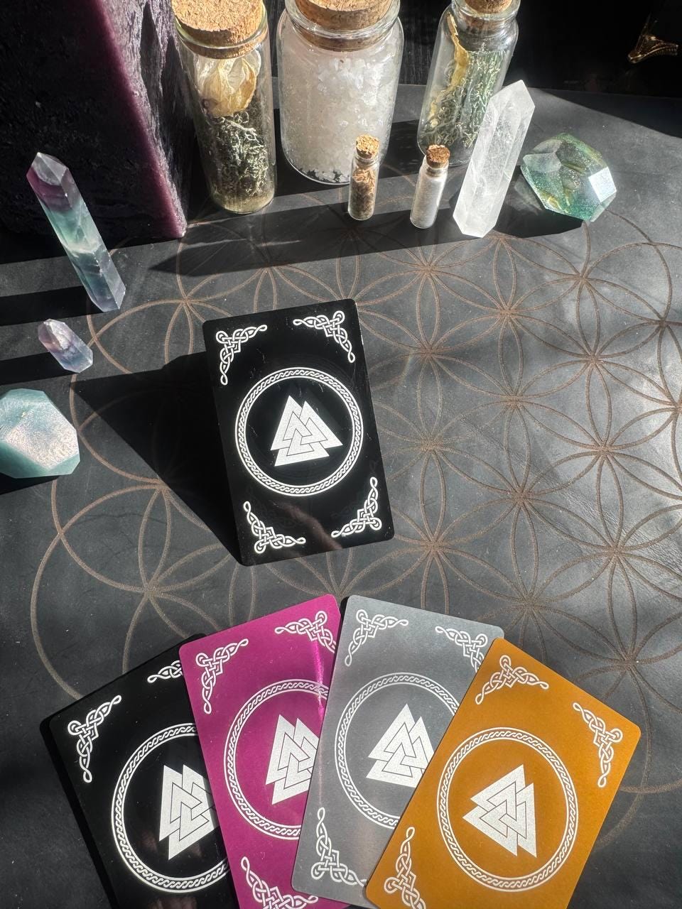 Runic Amulet Card Mutual Understanding, Celtic Talisman, Spiritual Wallet Card, Rune Charm