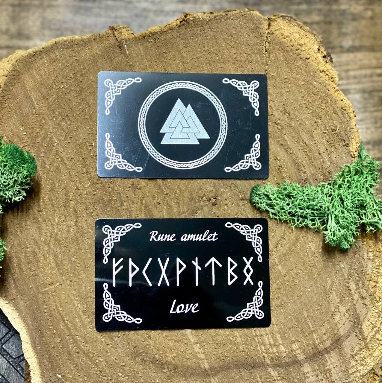 Love runic amulet, cards with runes stav, esoteric talisman gift, runes metaphysical cards for attraction