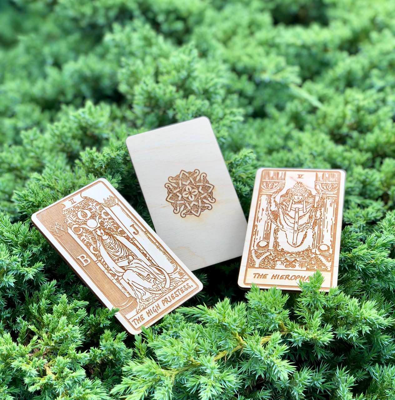 Wheel of Fortune Tarot Card Wooden Rider–Waite–Smith Major Arcana