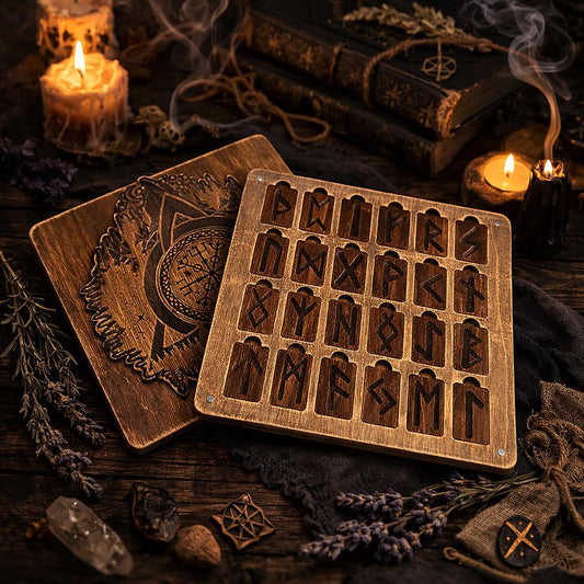 Mini Viking Rune Set with Box Pocket Divination Runes Norse Symbols