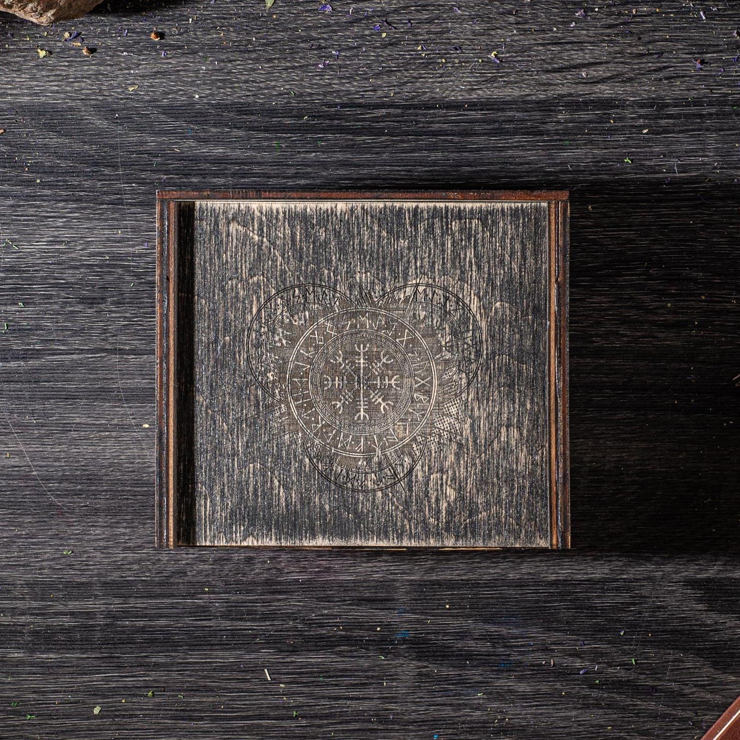 Engraved Wooden Tarot Card Box: Custom Wiccan Crystal Storage