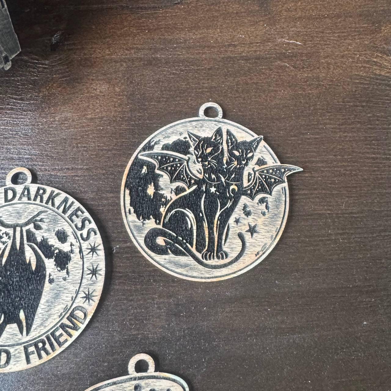 Personalized Wicca Ornament Gift Box, 7 Wooden Sabbat Charms in 4 Colors