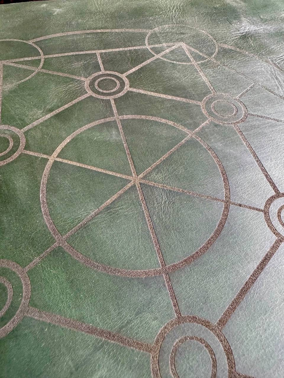 Leather Pendulum Mat with Metatron Zodiac Circle
