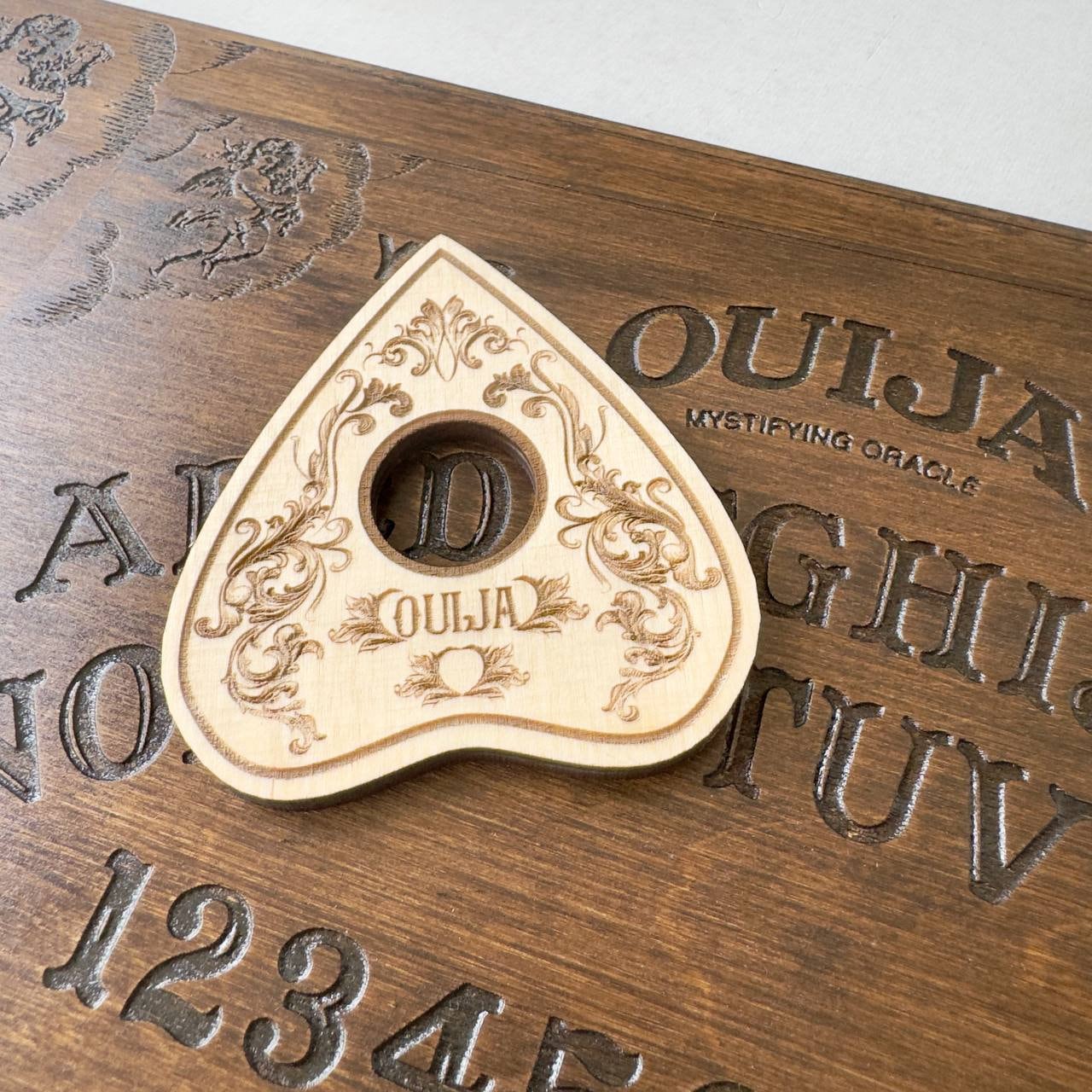 Engraved Wooden Planchette for Spirit Board - Witchcraft Gift
