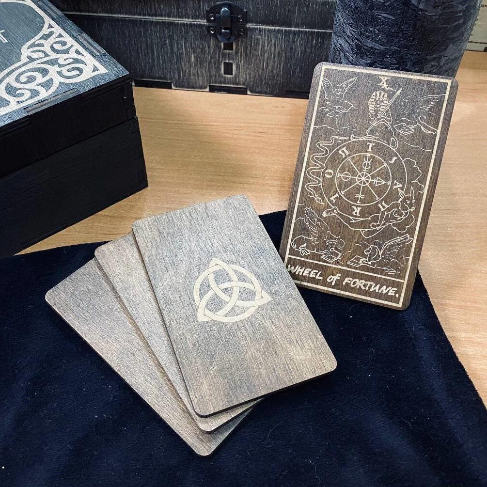Money Attraction Tarot Card Wooden Rider–Waite–Smith Prosperity Card