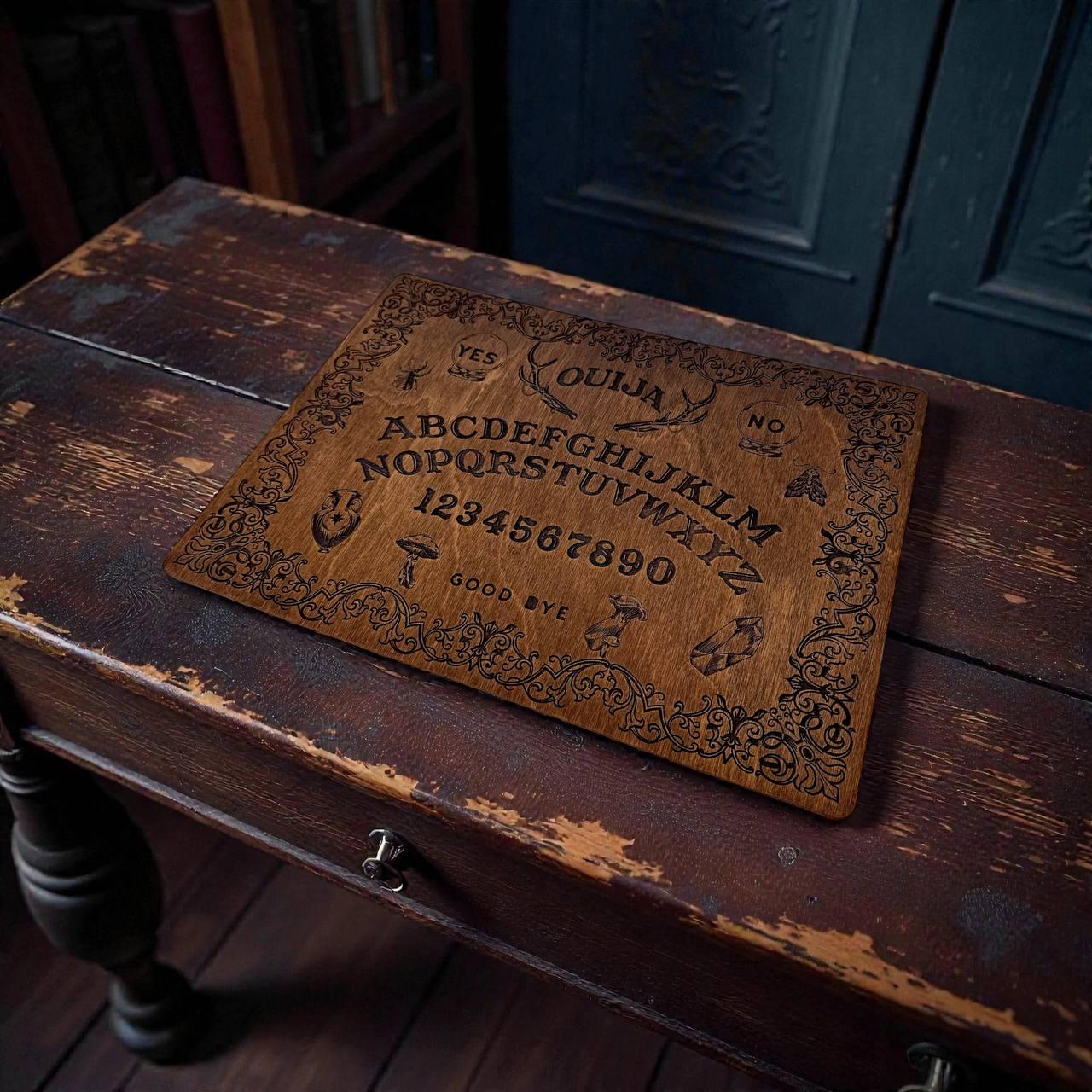 Wooden Ouija Board, Witchy Divination Spirit Board, Gothic Home Decor