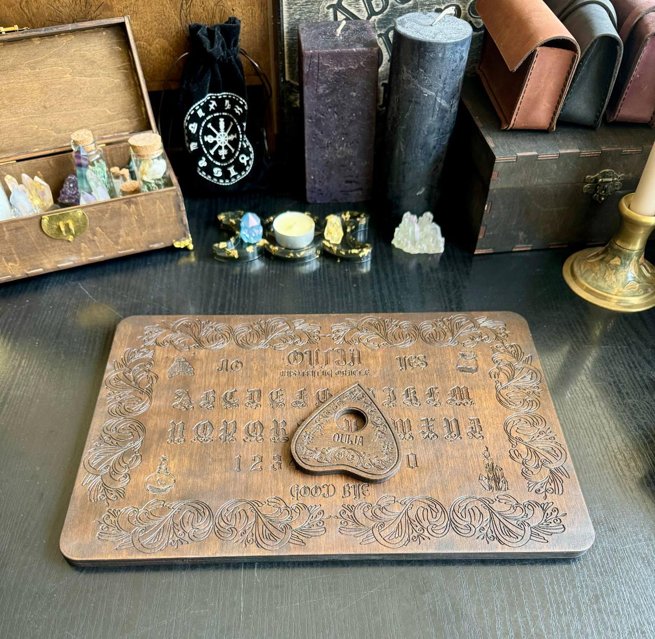 Vintage Ouija Board – Medici Style Wooden Spirit Board with Divination Planchette